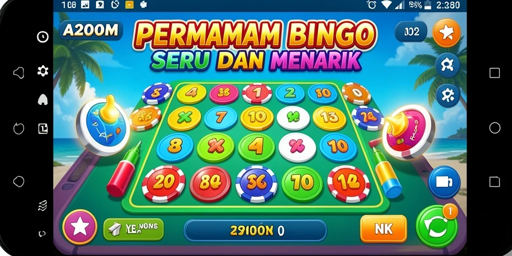Tampilan gameplay Bingo yang menyenangkan dan interaktif di A200M.