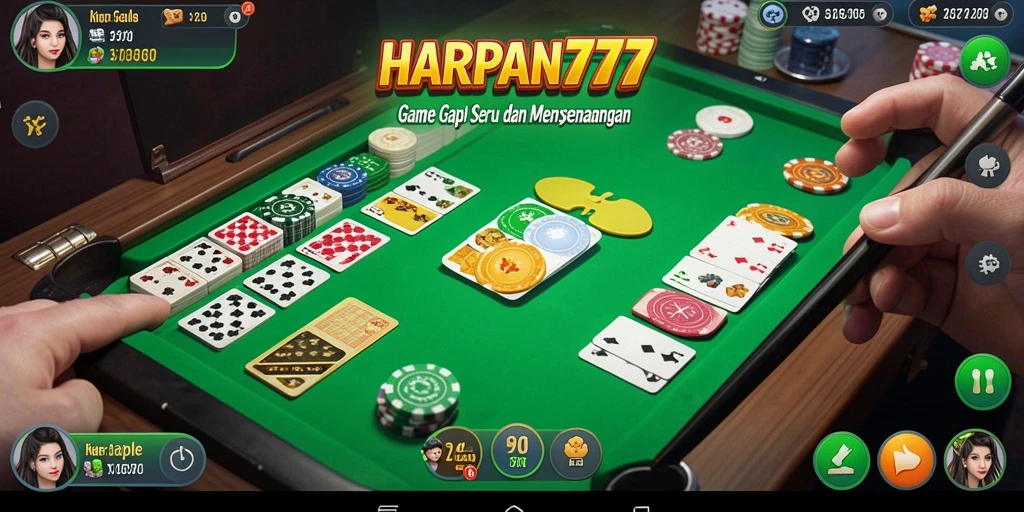 Tampilan screenshot utama HARAPAN777 saat bermain Gaple yang seru.