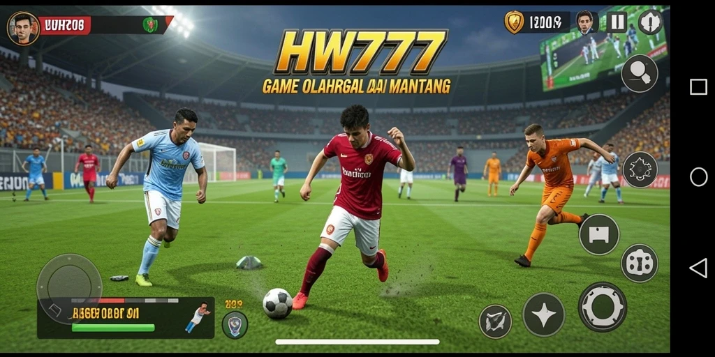 Tangkapan layar HW777 menampilkan aksi seru dalam pertandingan olahraga.