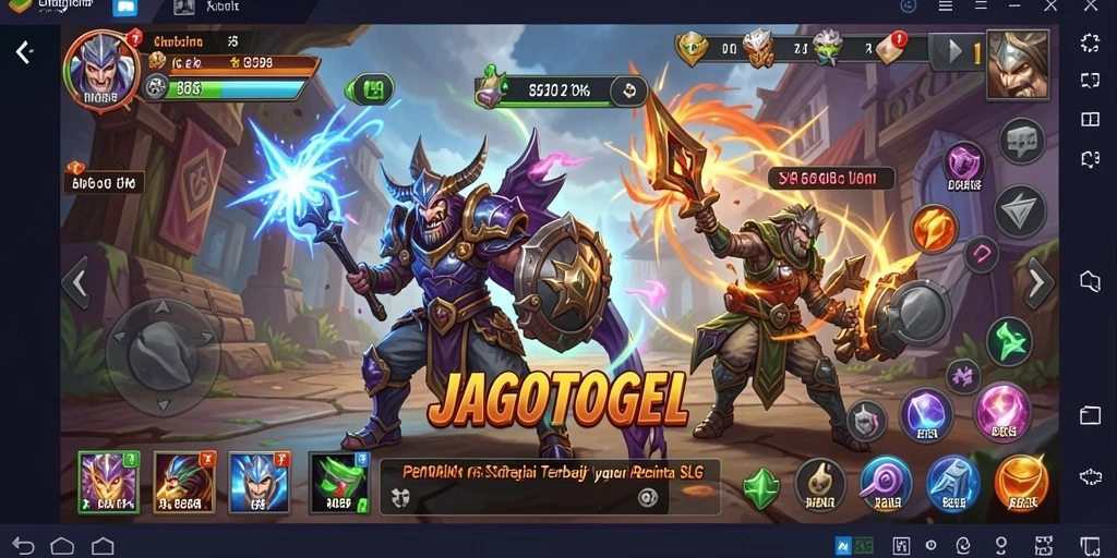 Screenshot utama JAGOTOGEL menampilkan aksi gameplay SLG yang seru.