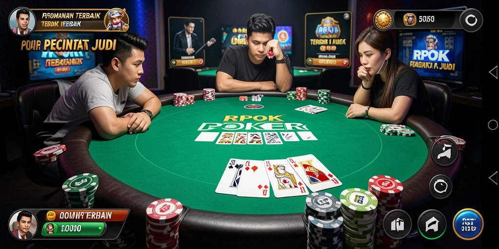 Tampilan screenshot RPOK menampilkan aksi seru permainan Poker.