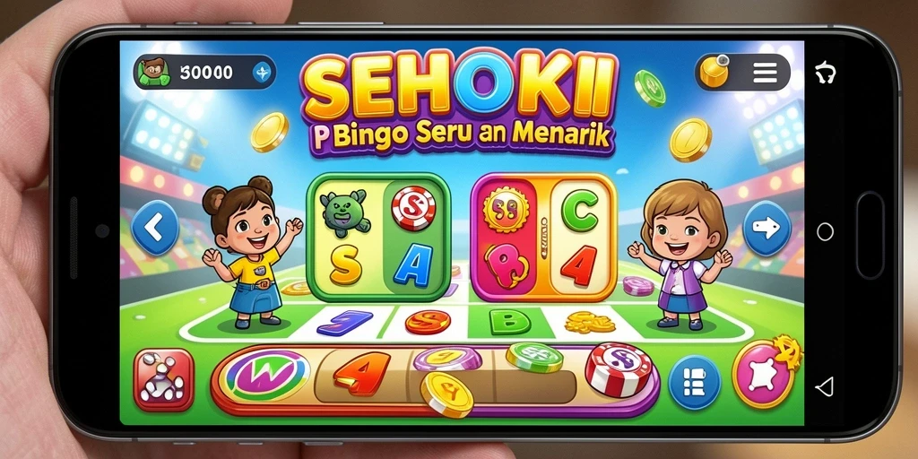 Tampilan gameplay SEHOKI dengan suasana Bingo yang ceria.